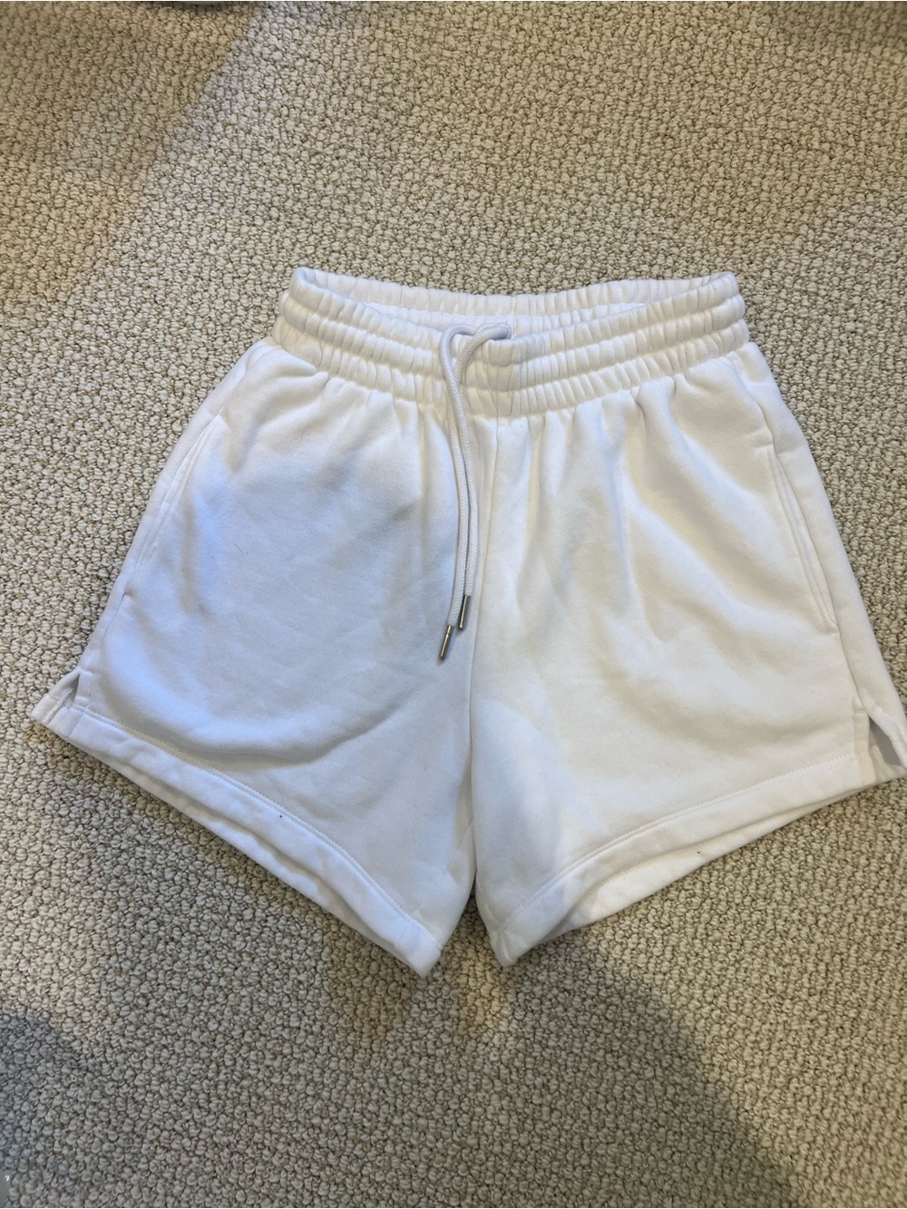 Abercrombie Sunday Sweat Shorts White Drawstring Lounge Shorts